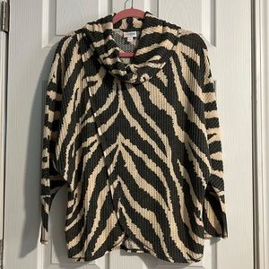 LuLaRoe Kristen Cowl Neck Sweater - Zebra Print - Size Small